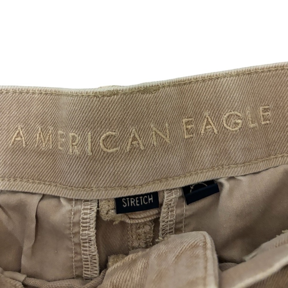 American Eagle Wide Leg Pants Khaki Pleated High Rise Boho Utility Preppy 00 - Picture 4 of 11